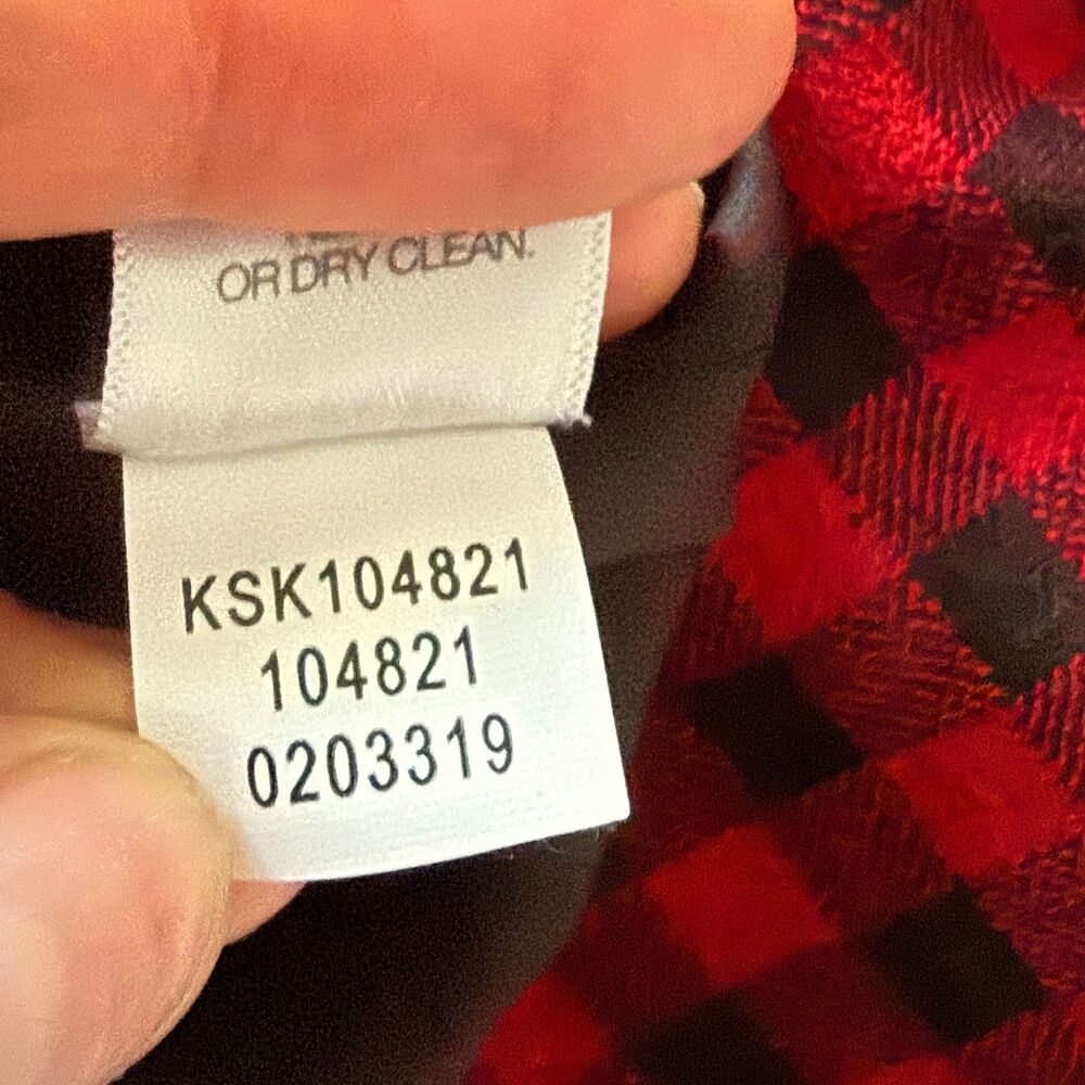 NWT J Jill Ponte Red Black Plaid Buffalo Check Pencil Skirt Dark Academia Vibe L - Picture 6 of 8